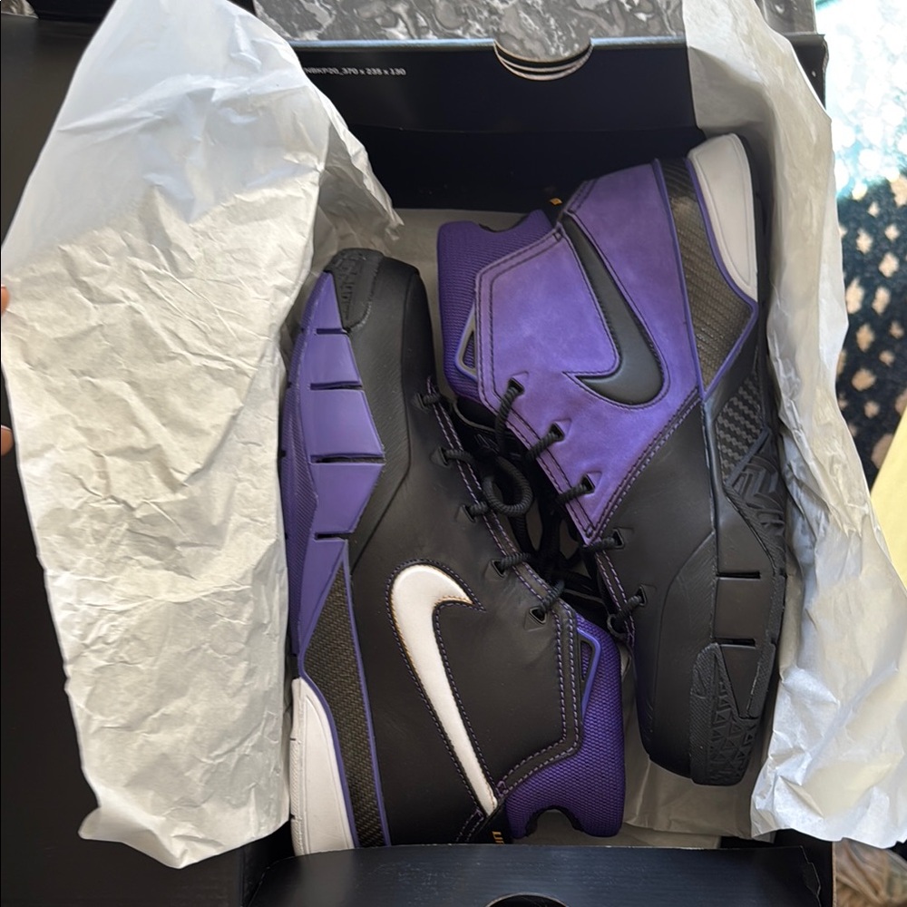 Nike KOBE 1 PROTRO Black and Purple Black Out Sneakers